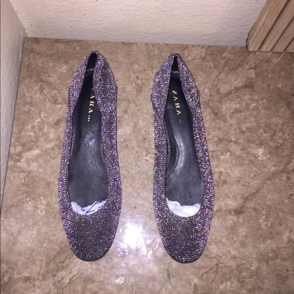 ZARA shimmery,colorful sparkly flats(39) - Picture 4 of 14